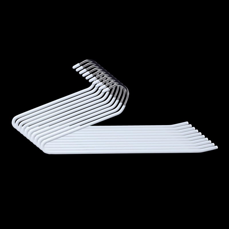 JOYBOS Jean Hangers for Closet 10 Pack - Space Saving Hanger for Pants - Non Slip Open End Stainless Steel Clothes Rack - Image 1