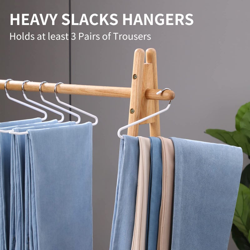 JOYBOS Jean Hangers for Closet 10 Pack - Space Saving Hanger for Pants - Non Slip Open End Stainless Steel Clothes Rack - Image 3
