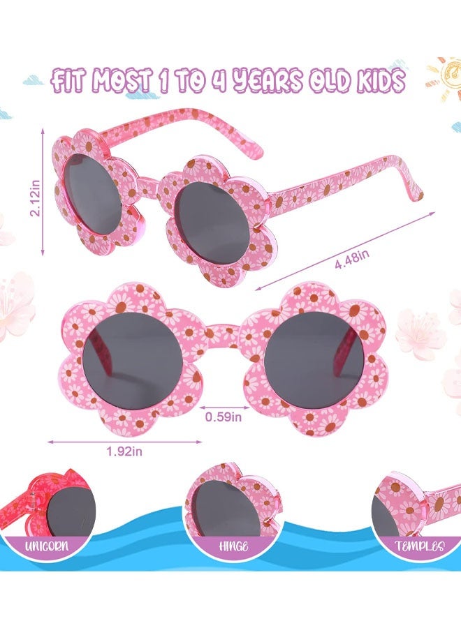 2 Pieces Kids Sunglasses, Bees and Flowers Cute Party Dress up Glasses for Girls Boys Age - Image 3