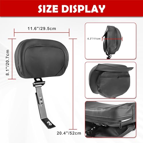 BAKAFOH Adjustable Padded Driver Backrest Rider Back Rest wStorage Pouch Bag and Folding Mounting Kit For Can Am Spyder F3 F3L F3S F3T 20152025 Accessories - Image 3