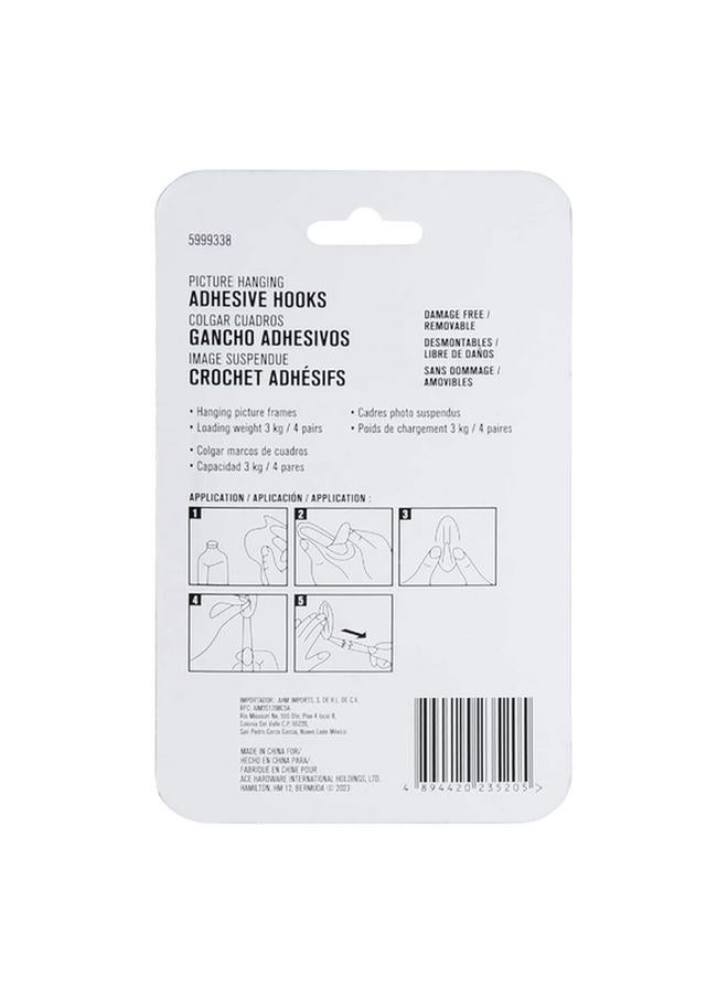 ACE 12-Piece Damage-Free Adhesive Picture Hanging Strips White 1.6 x 4.8cm - Image 2