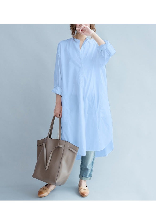 Women Shirt Dress with Pockets Shirt Dress Long Sleeve Maxi Dress  - Image 4