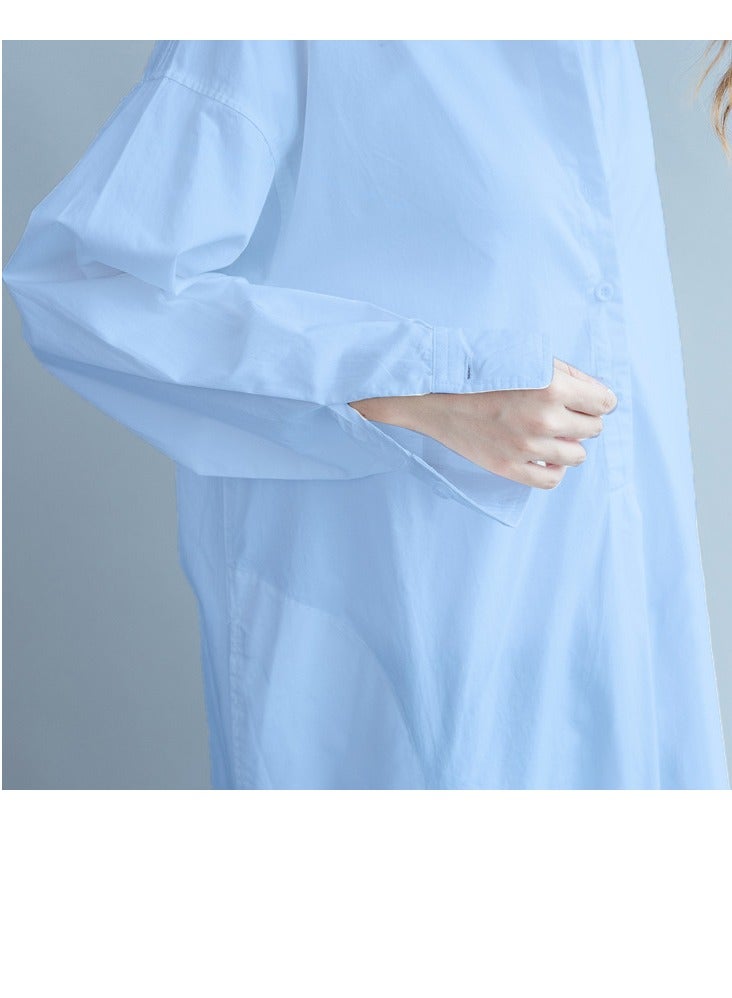 Women Shirt Dress with Pockets Shirt Dress Long Sleeve Maxi Dress  - Image 2