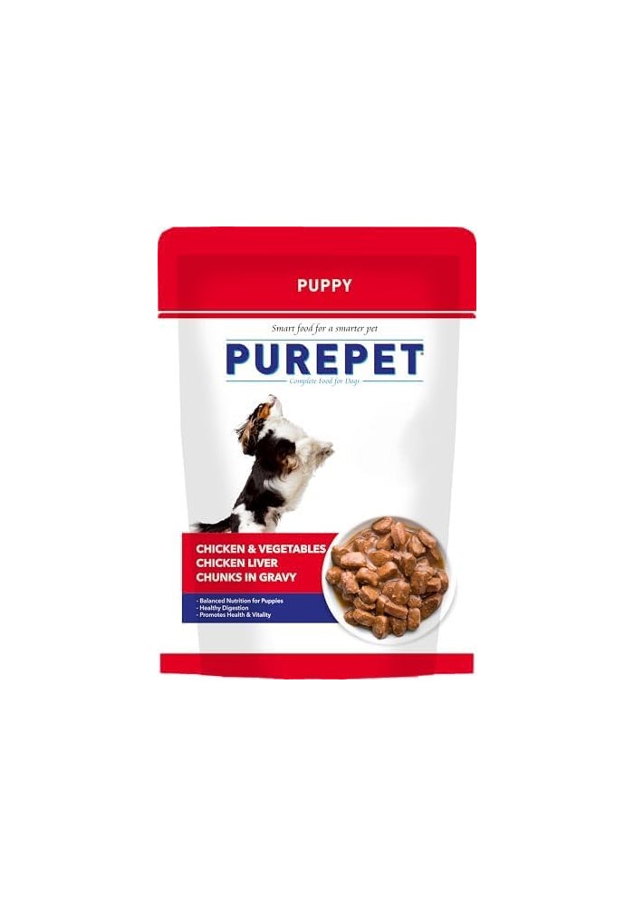 Purepet Puppy Gravy Chicken and Vegetable Chunks 1.68 kg (24x70g) - Image 2