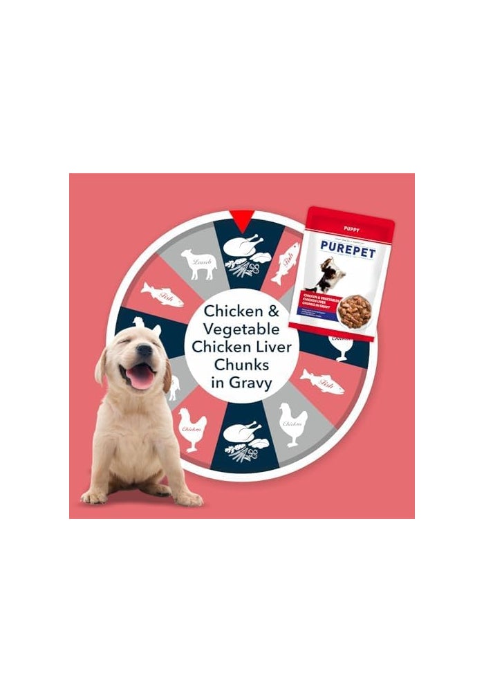 Purepet Puppy Gravy Chicken and Vegetable Chunks 1.68 kg (24x70g) - Image 5