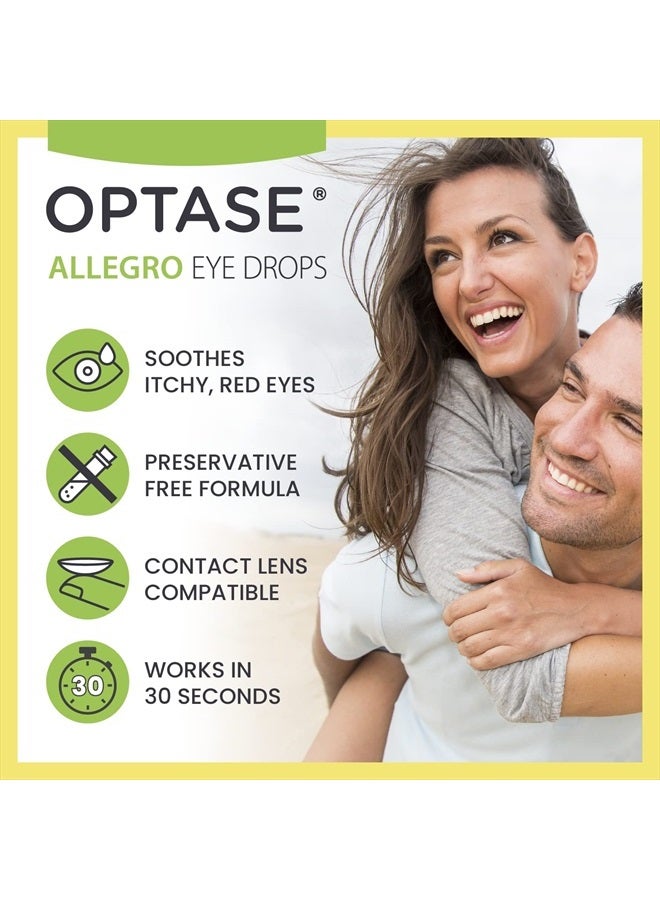 Optase Allegro Eye Drops for Dry Eyes - Lubricating Eye Drops for Dry Eyes - Eye Drops for Red Eyes and Seasonal Irritants - Symptom Relief Eye Drops for Contacts and Itchy Eyes - .33 oz, 300 Drops  - Image 5