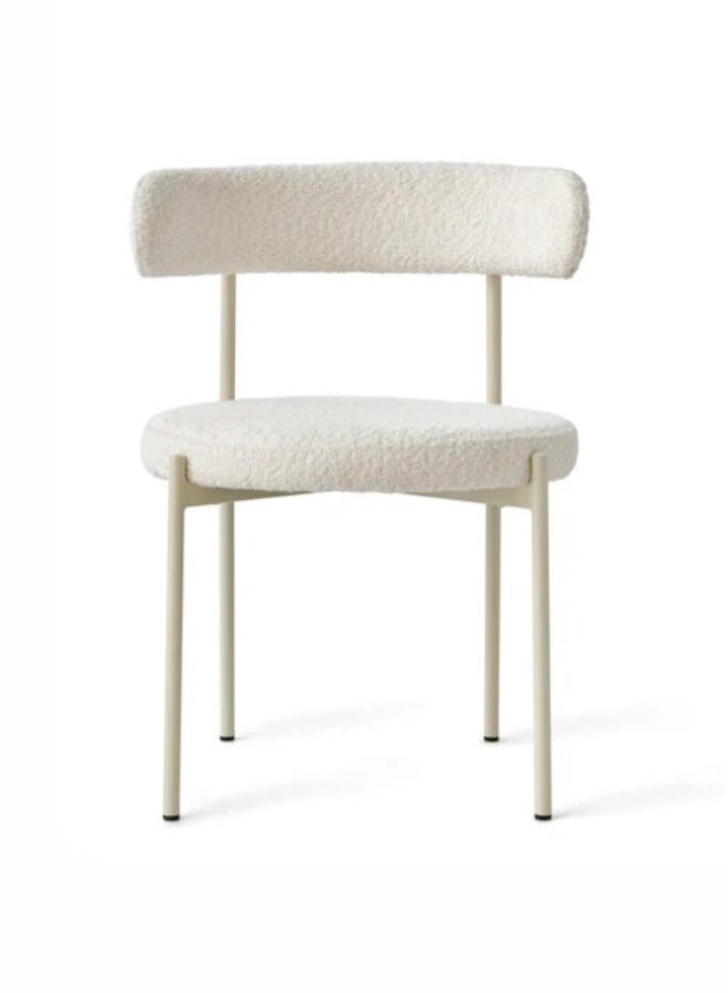 Generic Torron Cream White Ceramic Dining Set with four Boucle Chairs  - Image 1