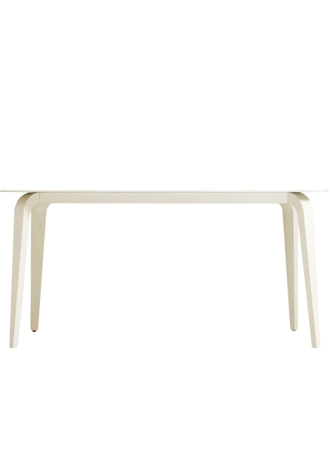 Generic Torron Cream White Ceramic Dining Set with four Boucle Chairs  - Image 4