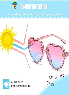 SYOSI Heart-shaped Sunglasses for Kids Stylish Cute Bee Frame for Toddler Girls Boys Age 2-10 UV400 Protection, Children's Sunglasses Light Color Gradient Lens Jelly Frame Sunglasses  - Image 3