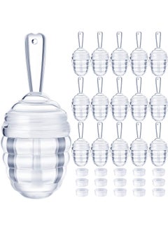 Patelai 28 Pieces Honey Pots Shaped Lip Gloss Tube Empty Lip Gloss Containers Lip Balm Bottle Refillable Cute Lipstick Tubes with Wand for Women DIY CosmeticsClear 