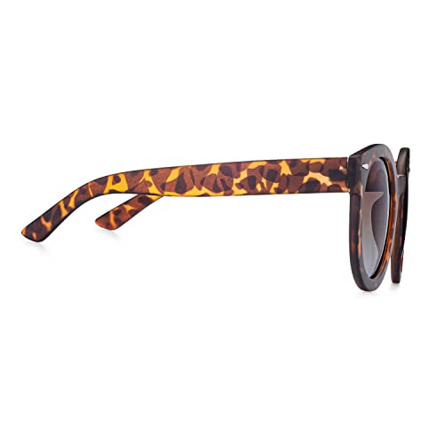 grinderPUNCH Oversized Sunglasses For Women Round Circle Oversized Mod Fashion Tortoise - Image 4