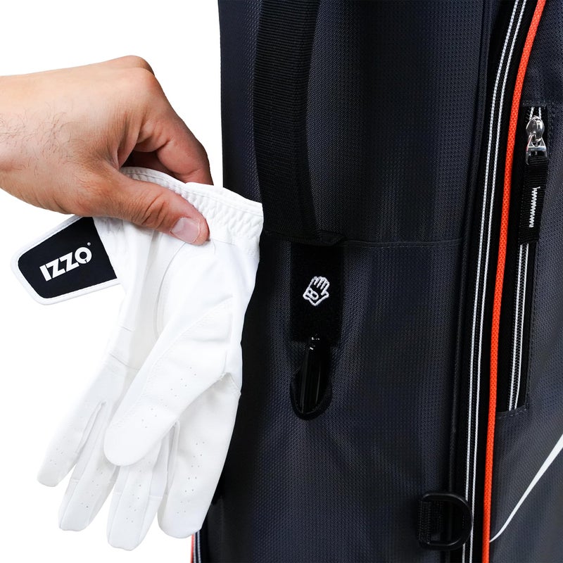 Izzo Golf Ultra-Lite Stand Golf Bag with Dual-Straps & Exclusive Features, Grey/Orange, 3.2 pounds - Image 5