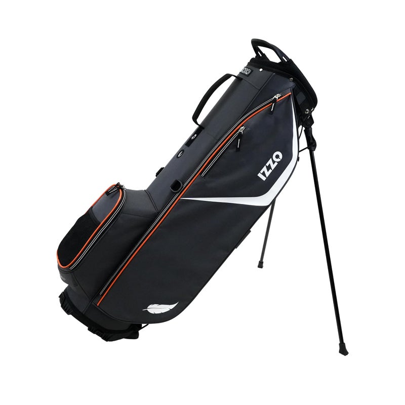 Izzo Golf Ultra-Lite Stand Golf Bag with Dual-Straps & Exclusive Features, Grey/Orange, 3.2 pounds - Image 1
