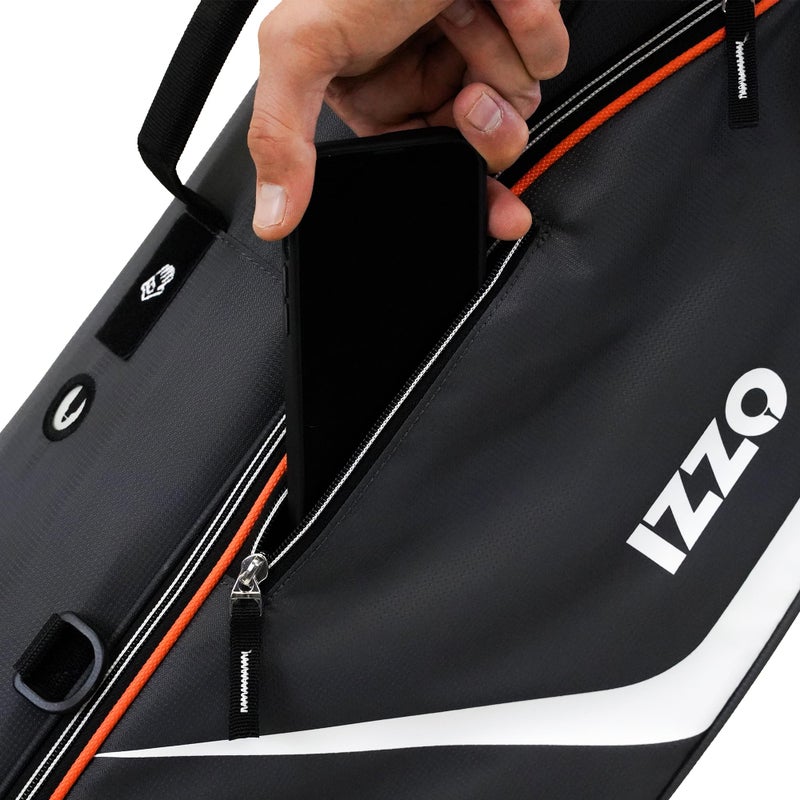 Izzo Golf Ultra-Lite Stand Golf Bag with Dual-Straps & Exclusive Features, Grey/Orange, 3.2 pounds - Image 4
