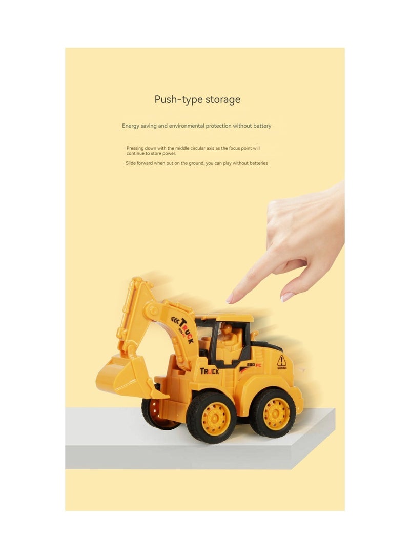 مجموعة مكونة من 6 قطع تعمل بالدفع والانزلاق لودر أطفال بالريموت كنترول سلسلة سيارات لعبة للأطفال حفارة جرافة ممزق المنتزع رافعة دوارة سيارة لعبة للأطفال - Image 4