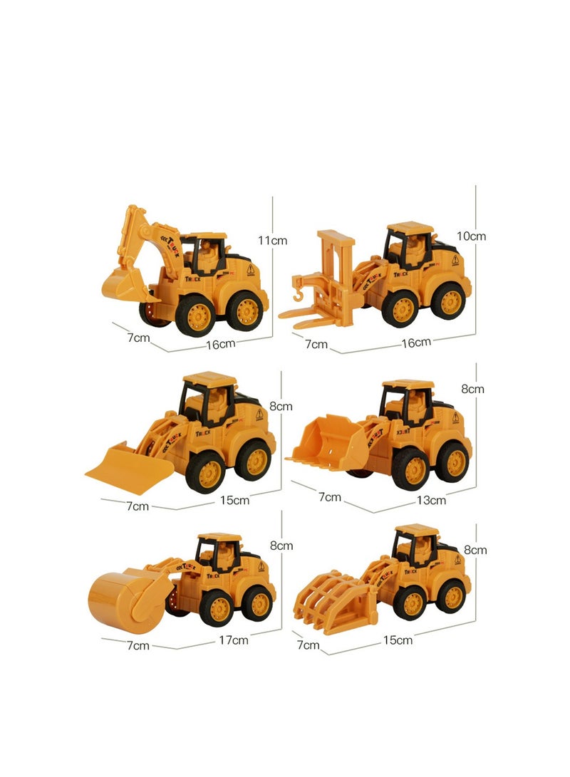 مجموعة مكونة من 6 قطع تعمل بالدفع والانزلاق لودر أطفال بالريموت كنترول سلسلة سيارات لعبة للأطفال حفارة جرافة ممزق المنتزع رافعة دوارة سيارة لعبة للأطفال - Image 3