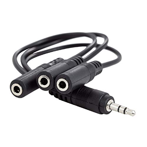 Ancable 3.5mm (1/8") TRS 1 Male to 3 Female 3-Way Stereo Splitter Audio Cable - Image 1