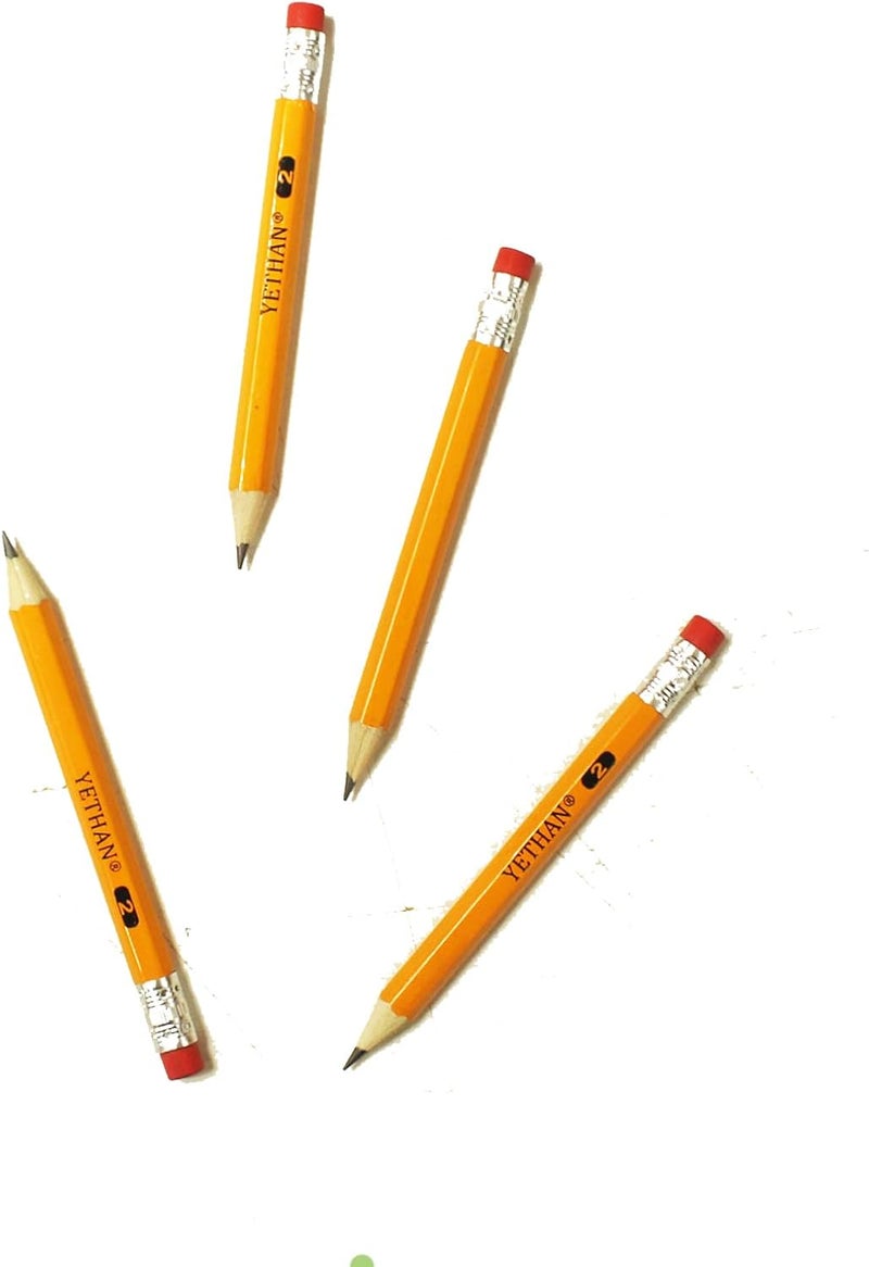 YETHAN 600Pcs Golf Pencils with Eraser Tops,Hexagon Wooden pencils, Pre Sharpened 2# HB Half Pencils for kids Golf School Office 4" Mini Pencils 600 count/Box - Image 3