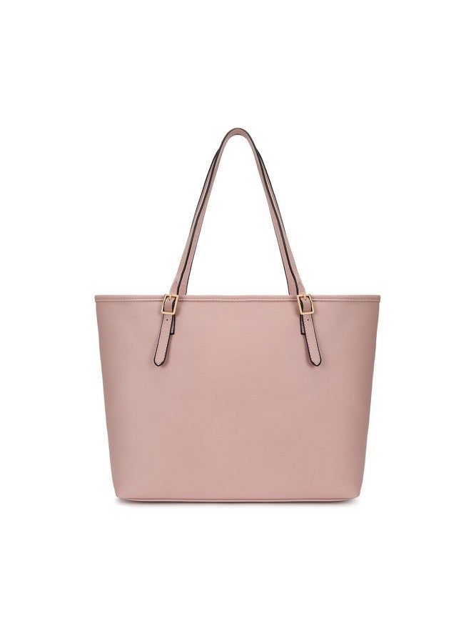 Fastrack Weaving Pattern Tote Bag | Faux Leather Tote With Zip Closure and Comfy Shoulder Straps | Spacious Handbag With Inner Pockets | Trendy Women's Handbags, Mauve - Image 5