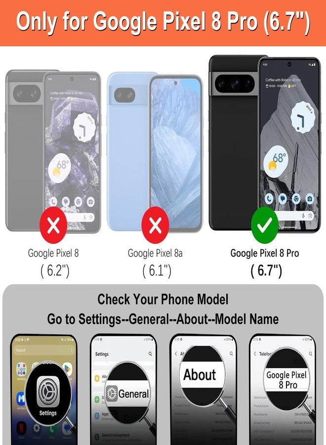 iCoverCase Compatible with Google Pixel 8 Pro Case with Card Holder, Wallet Phone Case for Women Men [RFID Blocking] PU Leather Protective Wallet Case for Pixel 8 Pro (Black) - Image 2