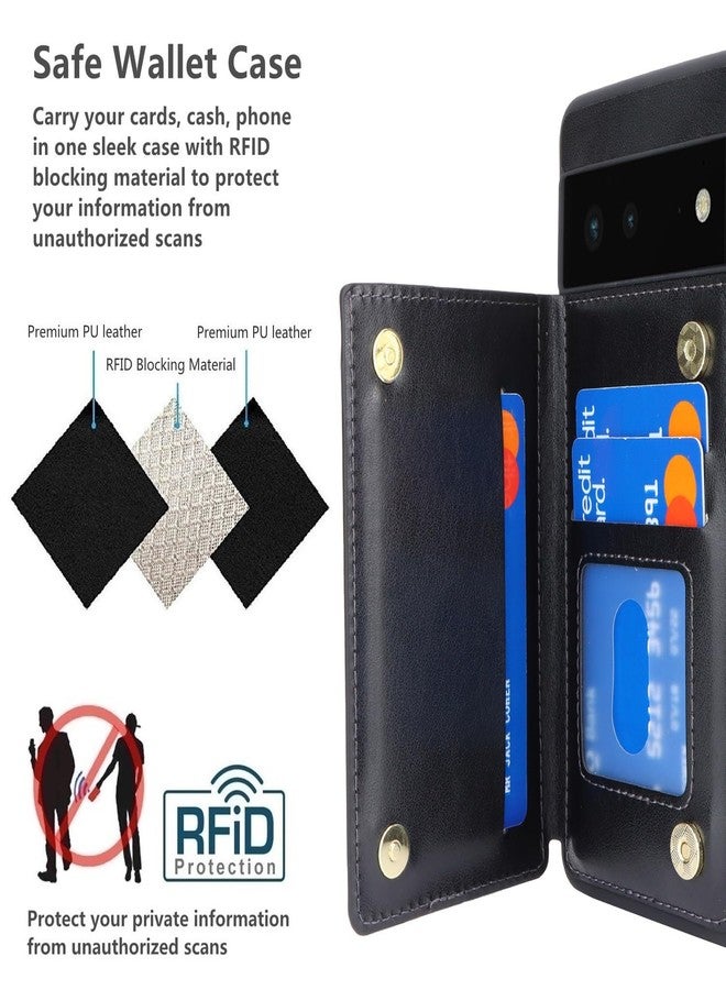 iCoverCase Compatible with Google Pixel 8 Pro Case with Card Holder, Wallet Phone Case for Women Men [RFID Blocking] PU Leather Protective Wallet Case for Pixel 8 Pro (Black) - Image 4
