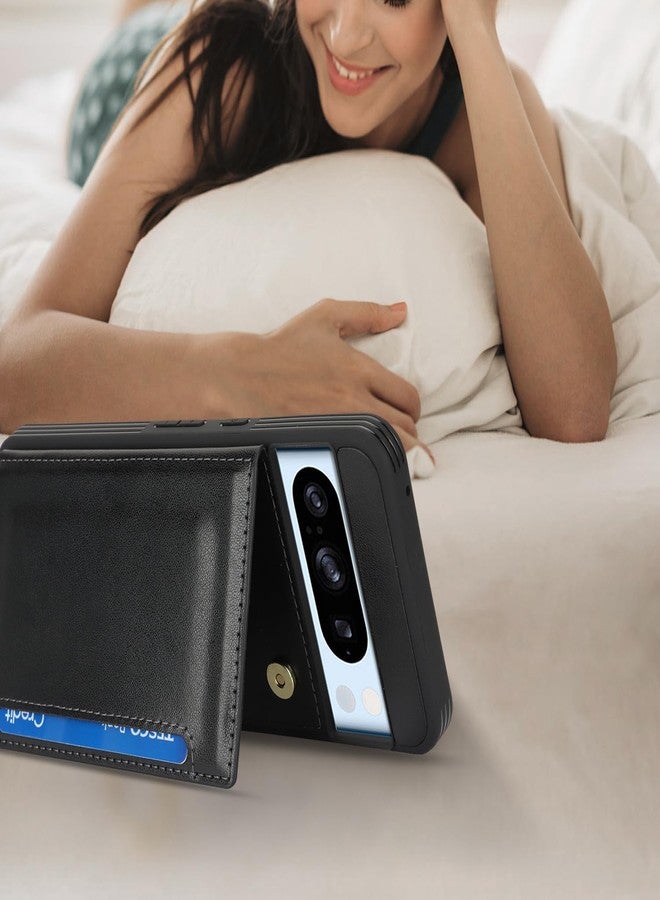 iCoverCase Compatible with Google Pixel 8 Pro Case with Card Holder, Wallet Phone Case for Women Men [RFID Blocking] PU Leather Protective Wallet Case for Pixel 8 Pro (Black) - Image 5