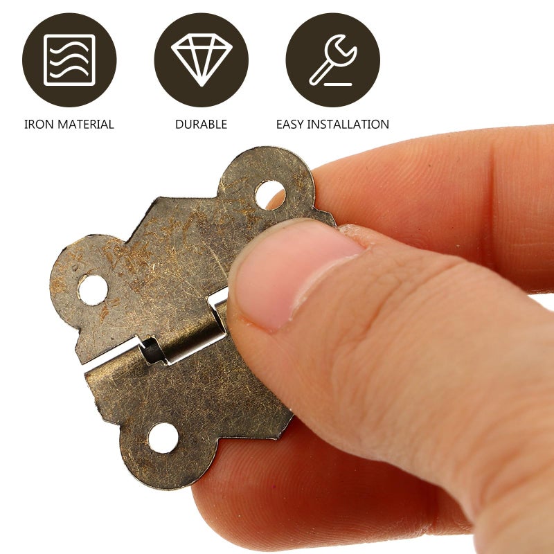 Antique Bronze Mini Butterfly Hinges 40pcs 30x27mm For Wooden Box Cabinet Furniture DIY - Image 5