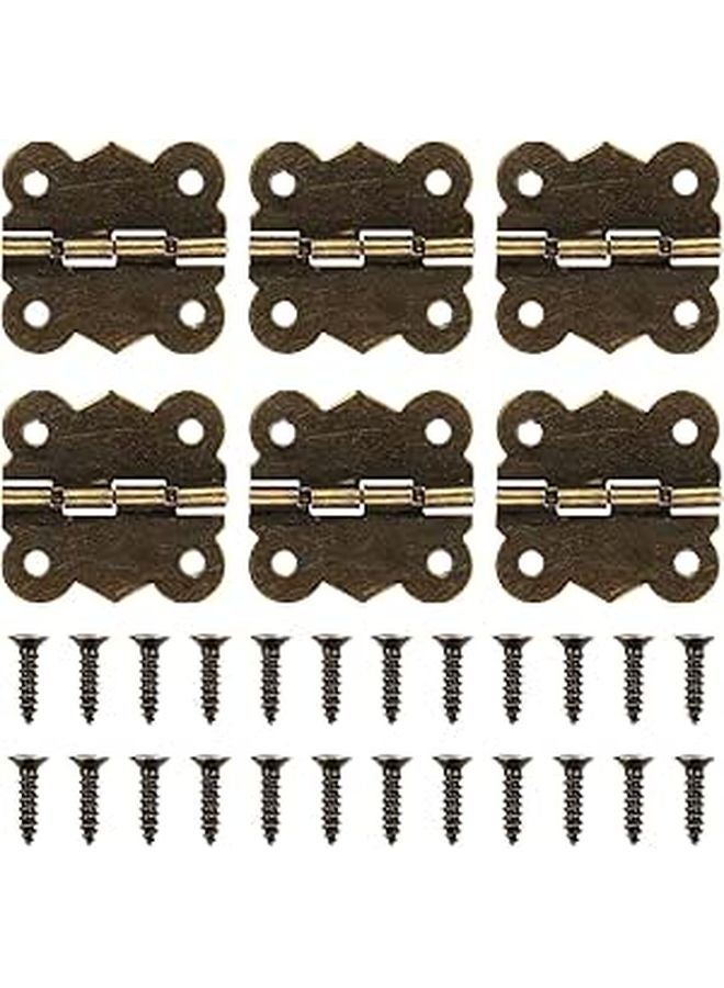 Antique Bronze Mini Butterfly Hinges 40pcs 30x27mm For Wooden Box Cabinet Furniture DIY - Image 1