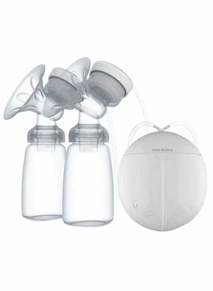 Real Bubee 2-Piece Portable Double Electric Breastfeeding Breast Pump With Baby Bottles - Image 1