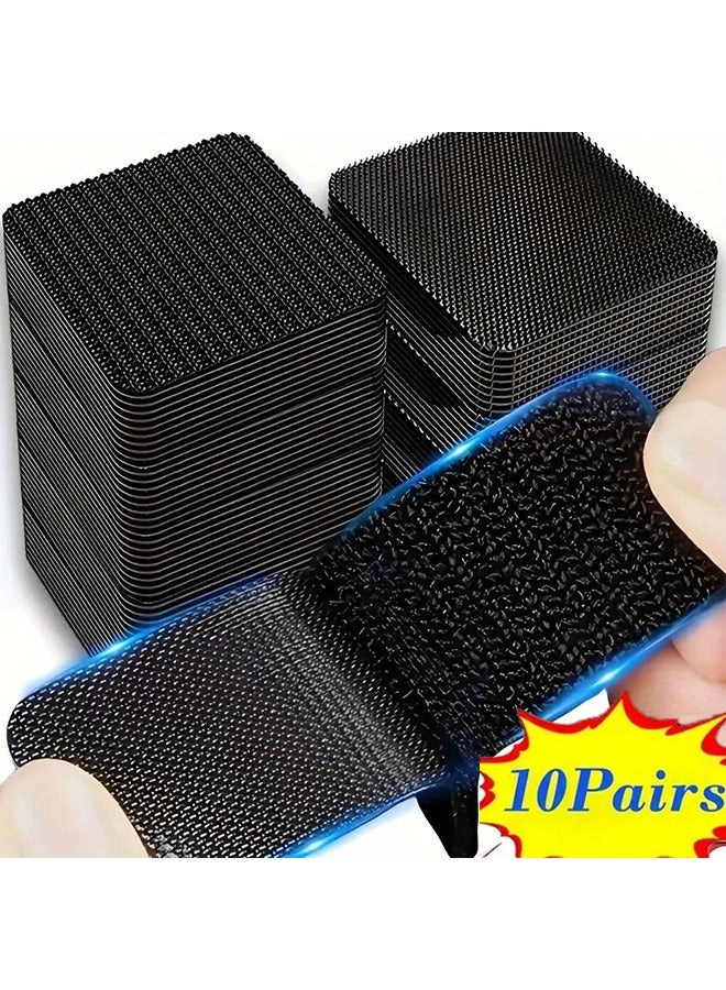 10 أزواج من ملصقات تثبيت غير مرئية لحصائر السيارة والأرضيات - لاصقات مانعة للانزلاق للاستخدام المنزلي والسيارات (حجمان) - Image 1