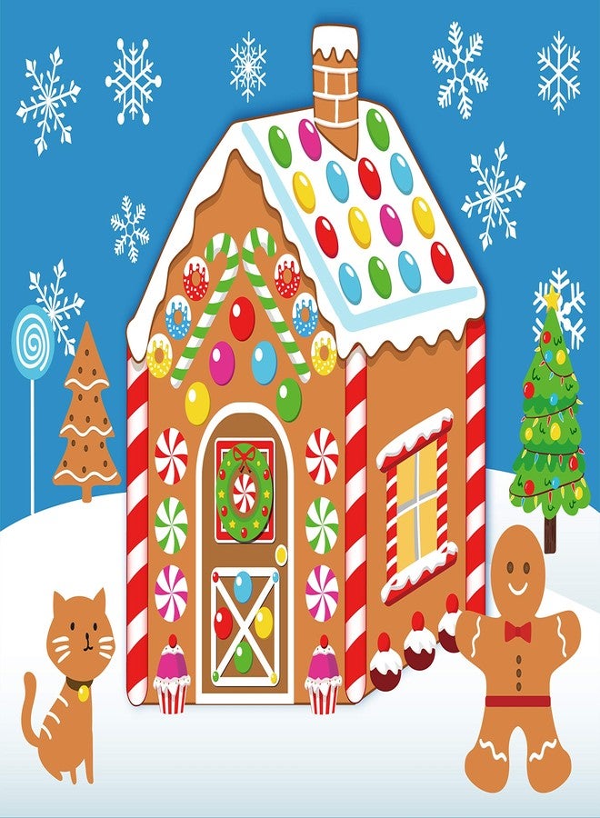 jollylife 32PCS Make-a-Gingerbread House Stickers for Kids - Christmas Party Game/Craft/Activity/Favor/Supplies - 16 Finished Products - Image 1