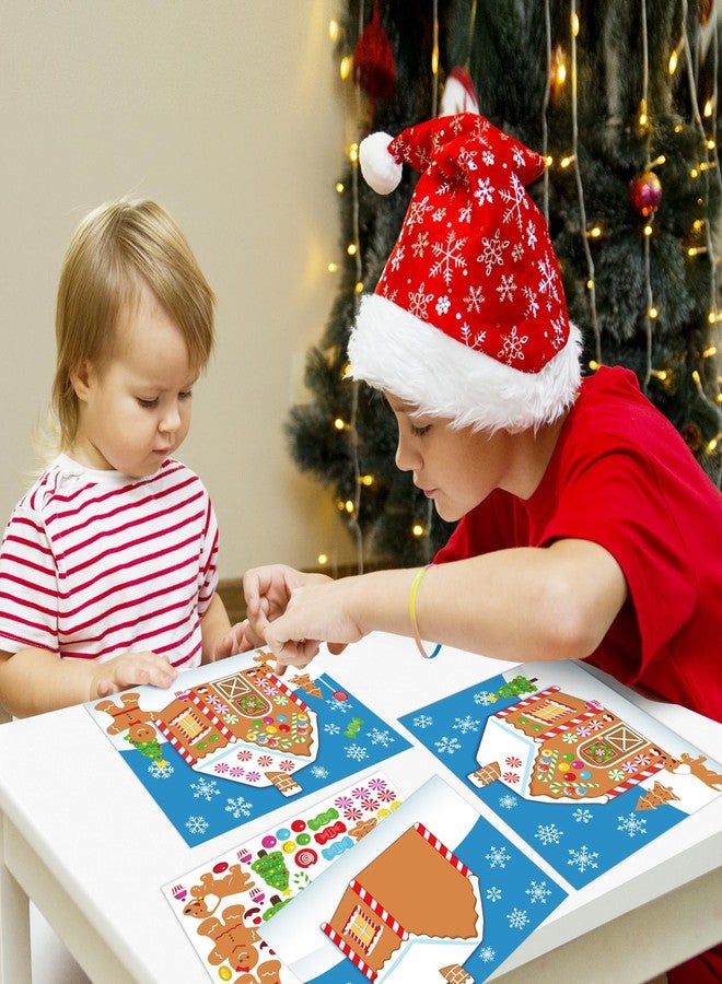 jollylife 32PCS Make-a-Gingerbread House Stickers for Kids - Christmas Party Game/Craft/Activity/Favor/Supplies - 16 Finished Products - Image 4