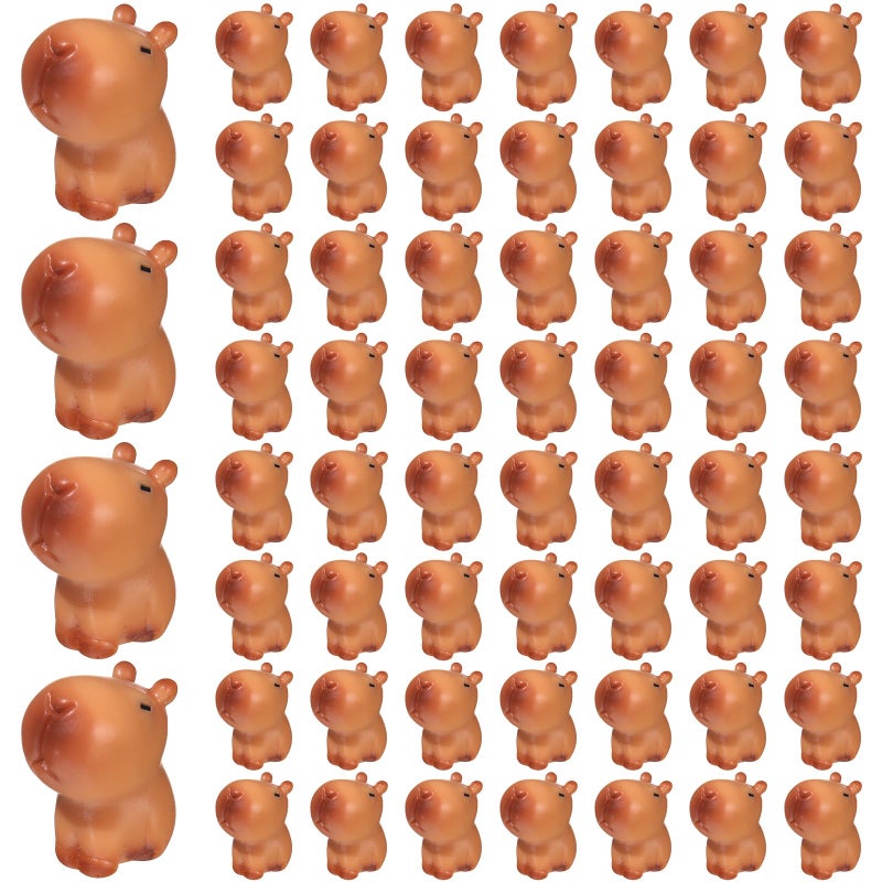 Simgoing 50 Pcs Mini Capybara Resin Figurines Miniature Animal Figures Capybara Cake Topper and Party Decorations Garden Landscape Accessories Craft Gifts Brown - Image 2