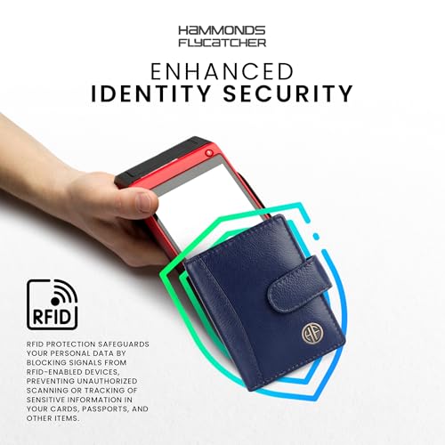 HAMMONDS FLYCATCHER Genuine Leather Card Holder Wallet for Man & Women, RFID Protected ATM/Credit Card Holder Wallet for Men with 18 Slots, Gift for Men, Father, Husband, Boyfriend - Blue - Image 5