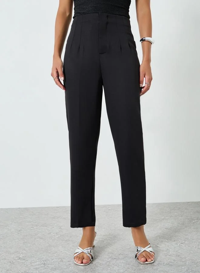 تايك تو بنطال أسود خصر عالي وقصة ضيقة