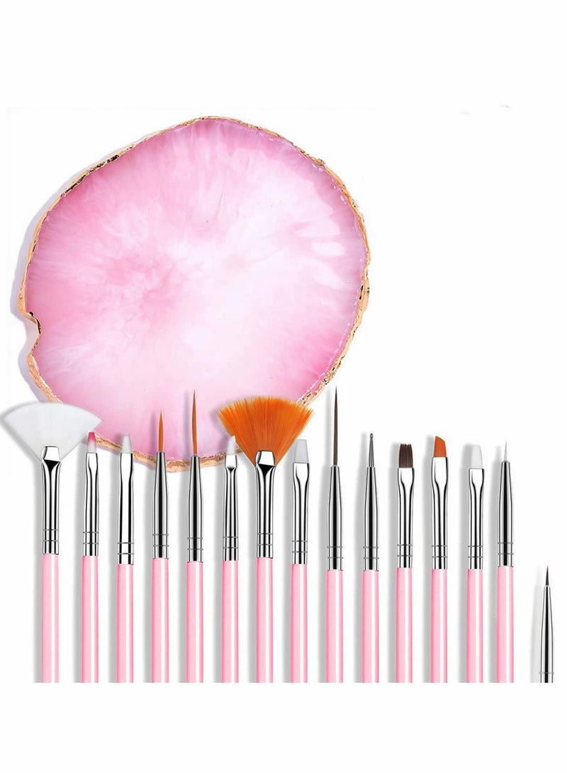 Excefore Nail Art Tool Set, Resin Palette Nail Art Painting Mixed Color 2 Way Acrylic Silicone Carving Pen Dotting Pen Tool Manicure Kit DIY Makeup Display Board for Home Salon - Image 1