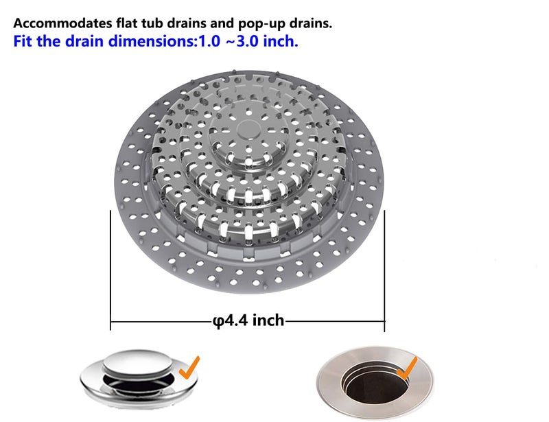 Xajoon Bathtub Drain Hair Catcher Bathtub Protector Suitable For Bathroom Bathtub  Pop-Up Drains. (Patented Product) - Image 2