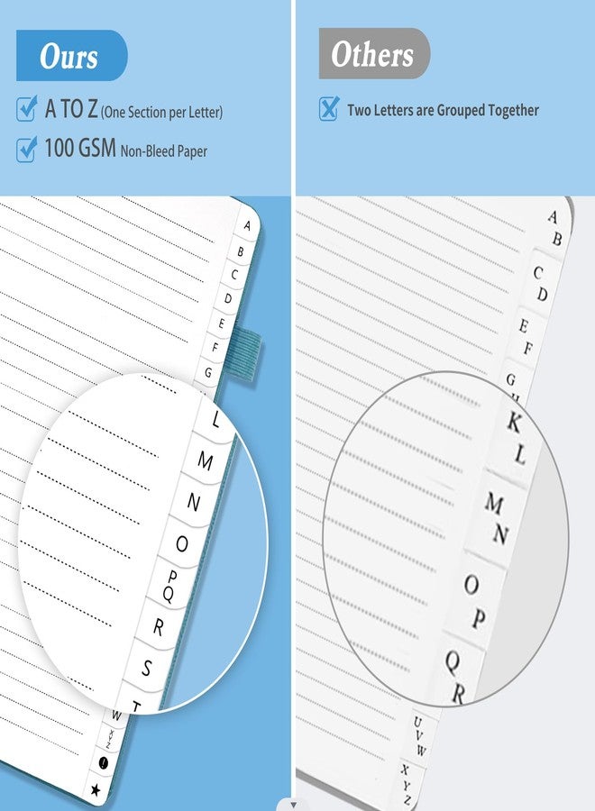 Blugool Address Book with Alphabetical Tabs, Large Hardcover Password Book, Address Organizer Keep Track of Phone Numbers, Special Days, Birthdays, Anniversaries and Notes(7″x 10″, Blue Grey) - Image 2