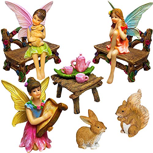 Mood Lab Fairy Garden - Miniature Figurines & Accessories Starter Kit - Fairy Garden Set of 12 pcs - Outdoor or House Decor - Image 1
