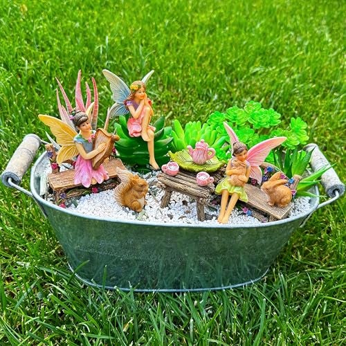 Mood Lab Fairy Garden - Miniature Figurines & Accessories Starter Kit - Fairy Garden Set of 12 pcs - Outdoor or House Decor - Image 2