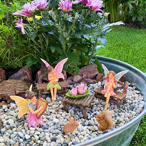 Mood Lab Fairy Garden - Miniature Figurines & Accessories Starter Kit - Fairy Garden Set of 12 pcs - Outdoor or House Decor - Image 5