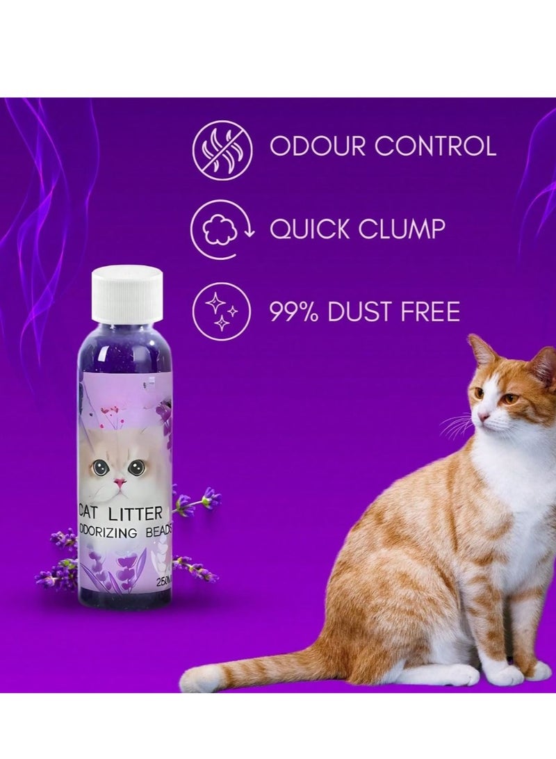 حبيبات تعطير صندوق الرمل للقطط والحيوانات الاليفه برائحة اللافندر تساعد على امتصاص الروائح الكريهة وتمنح رائحة منعشة وطبيعية تدوم طويلاً  مقاس العبوه (250ml) - Image 2