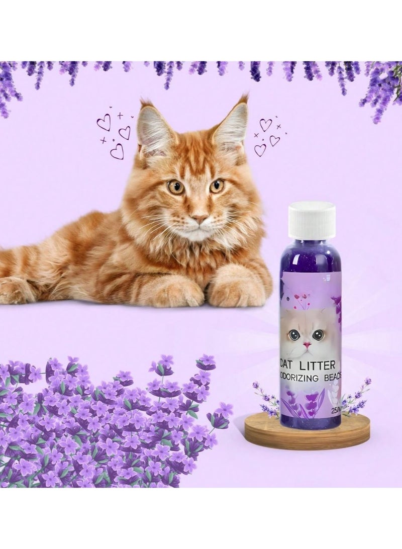حبيبات تعطير صندوق الرمل للقطط والحيوانات الاليفه برائحة اللافندر تساعد على امتصاص الروائح الكريهة وتمنح رائحة منعشة وطبيعية تدوم طويلاً  مقاس العبوه (250ml) - Image 3