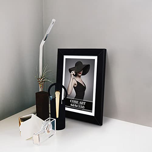 CORE ART 4x6 Black Picture Frame Set of 4,Display Pictures 3.5x5 with Mat or 4 x 6 without Mat,Multi Photo Frames Collage for Wall or Tabletop Display - Image 5