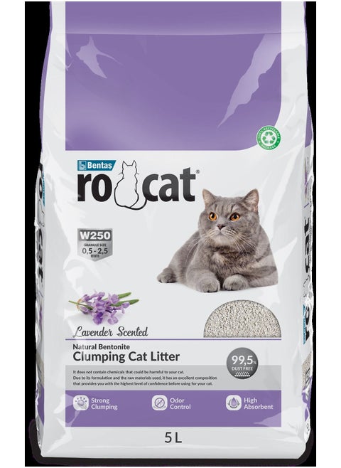 White bentonite cat litter lavander scented 5L bag