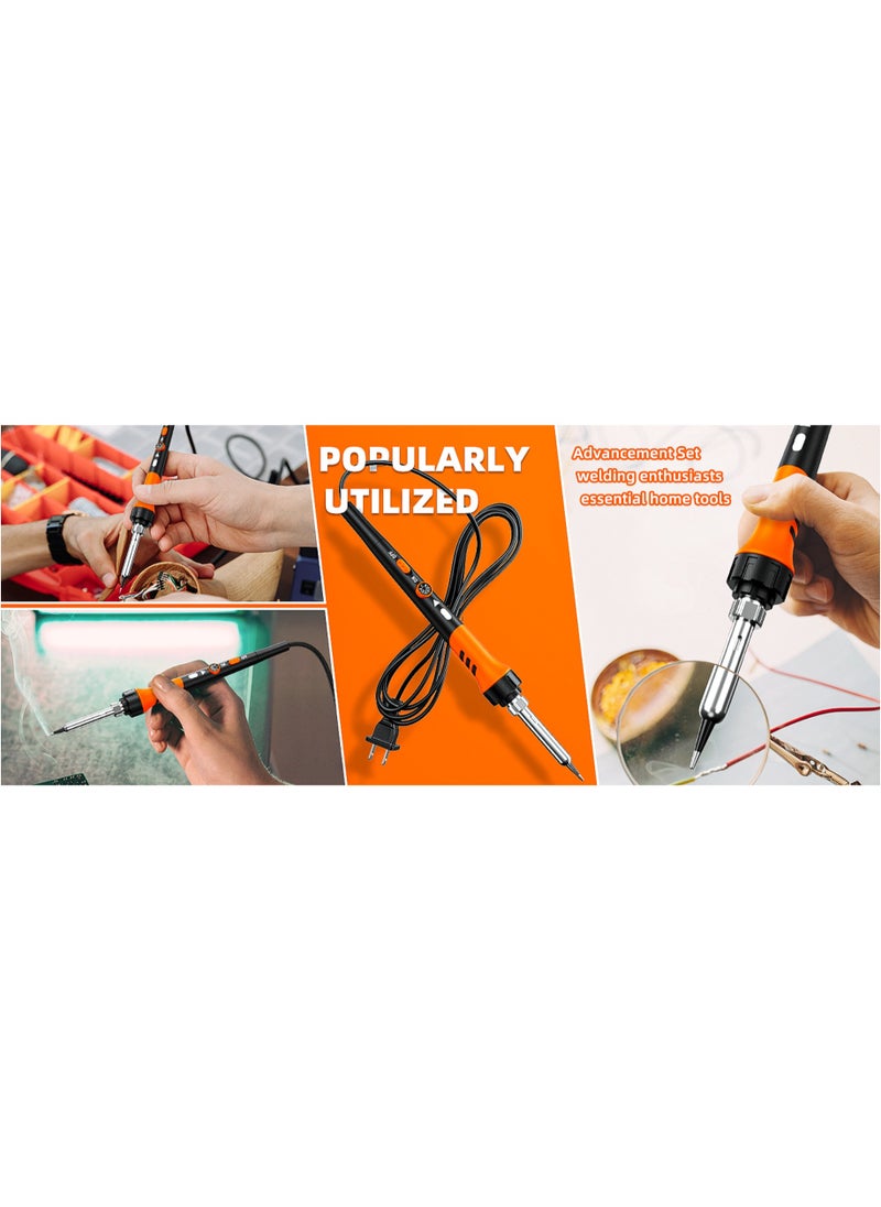 Generic - Soldering Iron Premium Kit, 60W Soldering Gun with Ceramic Heater, 12-in-1 Soldering Tool, Adjustable Temperature 200 to 450°C, Includes Soldering Iron Tip, Solder Wire, Pump and Paste - Image 1