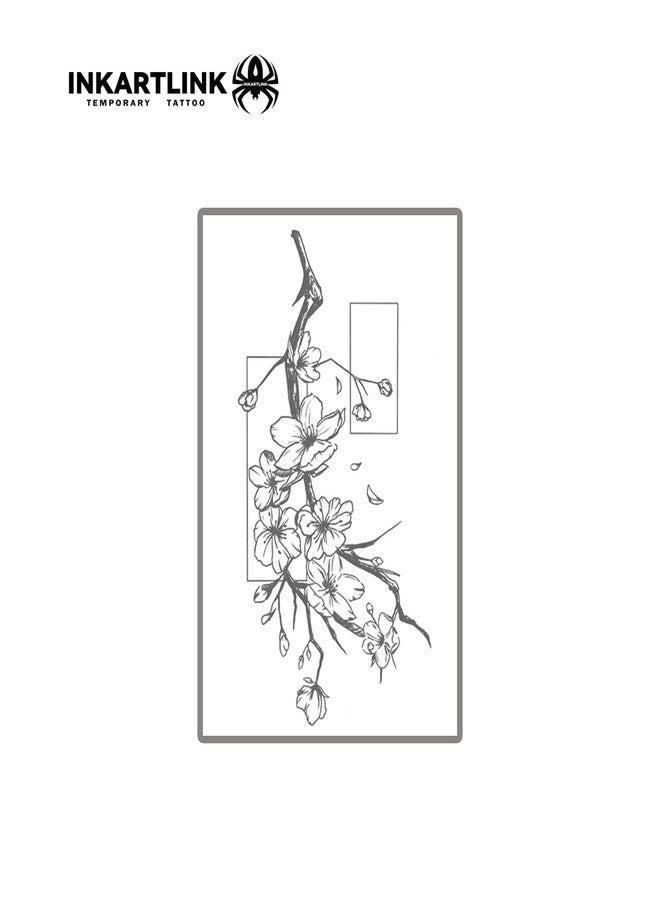 INKARTLINK Large Peach Blossom Temporary Tattoos, Realistic Waterproof - Image 4
