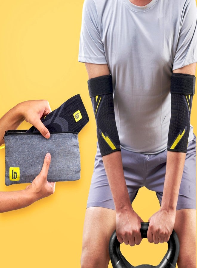 betterhood Premium Elbow Support with EasyMove StableMax Design for Gym, Sports, Day-long Use | Compression Elbow Sleeve for Tennis Elbow, Bursitis, Tendonitis, Arthritis, Injury Recovery (2 Pieces, S) - Image 1
