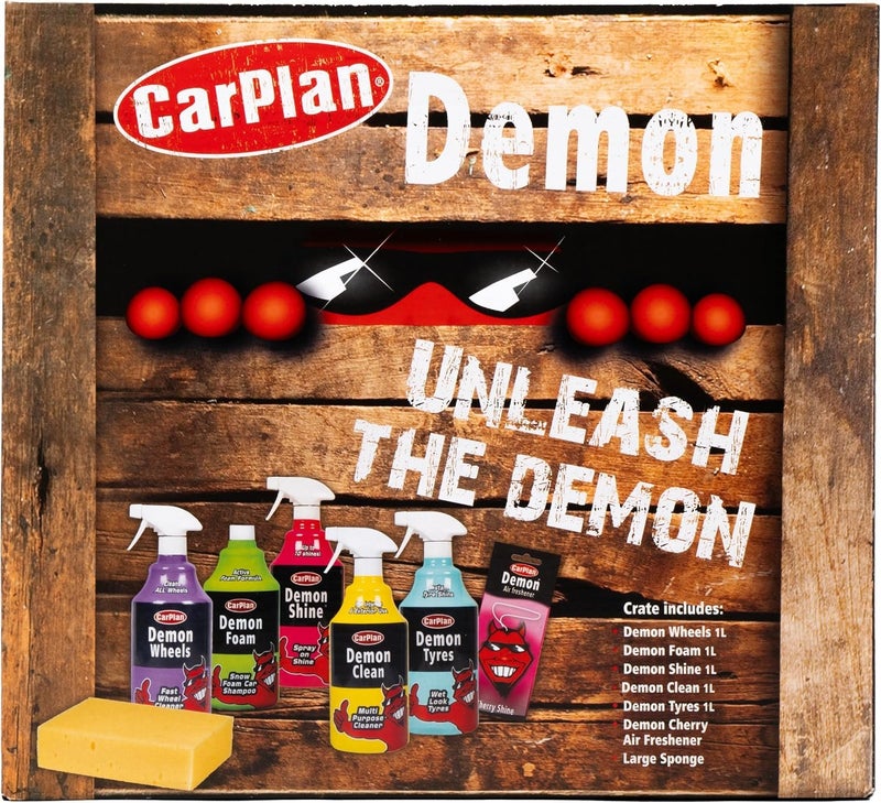 CarPlan Demon 7pc Car Care Gift Pack - Includes Shine, Wheels, Foam, Tyres & More - Image 2