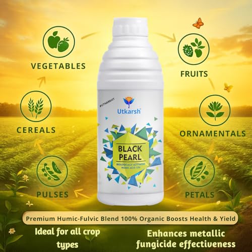 Utkarsh Black Pearl - L (Biologically Activated Liquid Humic Acid 12% & 3% Fulvic Acid), Promotes Plants Growth, Stronger Roots, Improves Flowering & Fruiting, Biostimulant (5 Liter; Pack of 1) - Image 4